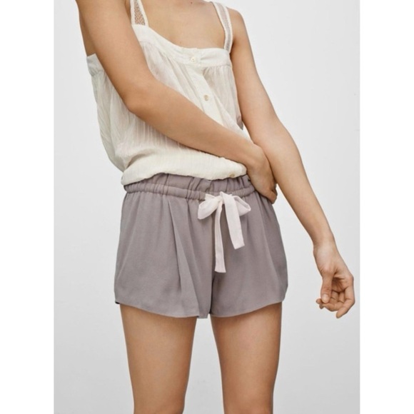 Wilfred Aritzia Drawstring Montrouge Crepe Shorts in Gray M - Picture 1 of 10